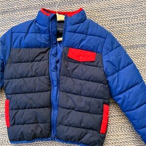 Janie and Jack Navy and Red Kids Puffer Jacket